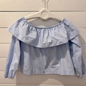 Off-shoulder Cotton Blouse – Wilfred (Aritzia) size M🩵
